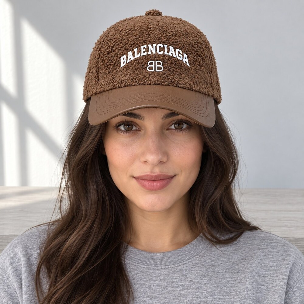 Balenciaga Teddy Leather Brown Cap - Picture 2 of 6